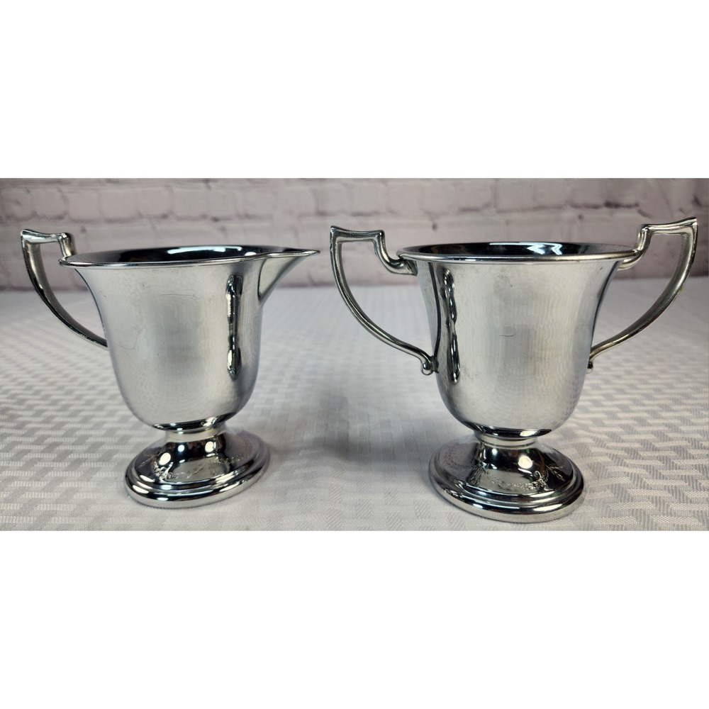 Vintage Farberware Brooklyn NY Silver Creamer & Sugar Set. Excellent Condition